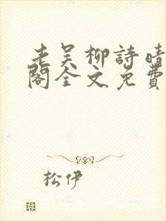 老吴柳诗晴笔趣阁全文免费阅读