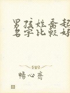 男孩姓乔起什么名字比较好封面