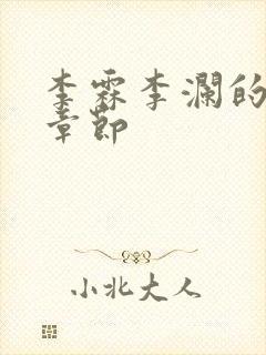 李霖李澜的最新章节