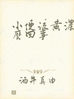 小便流黄浓是怎么回事封面