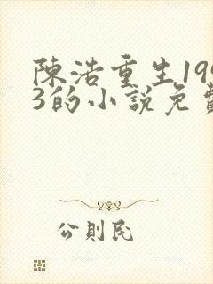 陈浩重生1993的小说免费阅读