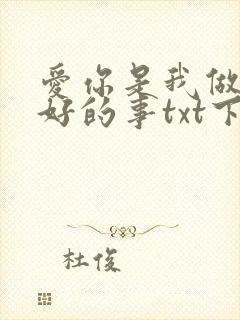 爱你是我做过最好的事txt下载