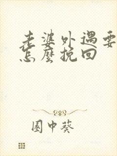 老婆外遇要离婚怎么挽回