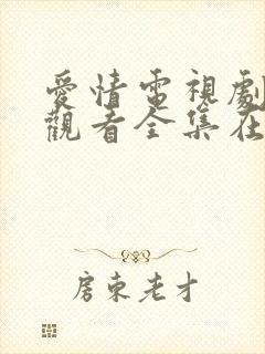 爱情电视剧免费观看全集在线观看封面