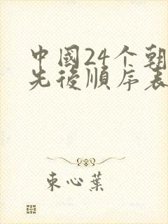 中国24个朝代先后顺序表