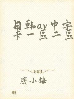 日韩av中字不卡一区二区