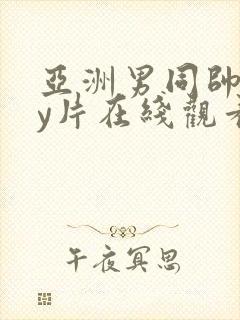 亚洲男同帅gay片在线观看