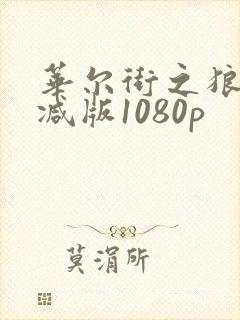 华尔街之狼未删减版1080p