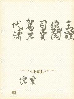 代驾司机王东唐潇免费阅读封面