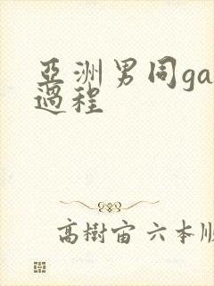 亚洲男同gay过程