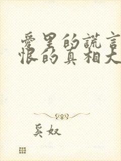 爱里的谎言,仇恨的真相大结局