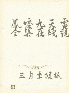 凤唳九天电视剧全集在线观看免费封面