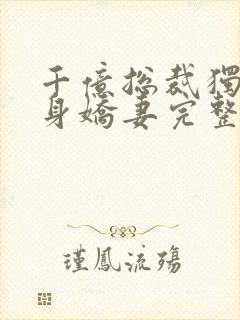 千亿总裁独宠替身娇妻完整版免费