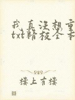 我真没想重生啊txt精校全本