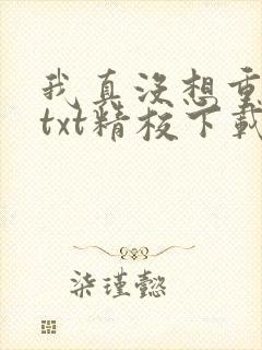 我真没想重生啊txt精校下载封面