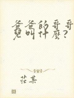 爸爸的哥哥的女儿叫什么?