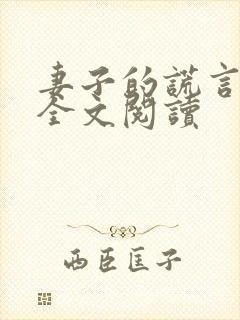 妻子的谎言小说全文阅读