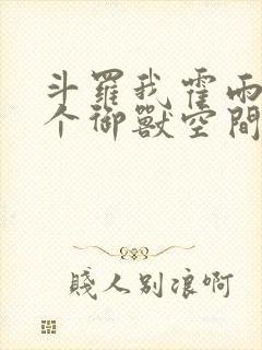 斗罗我霍雨浩有个御兽空间