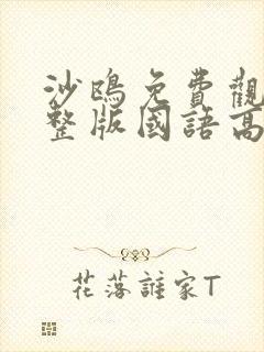 沙鸥免费观看完整版国语高清在线