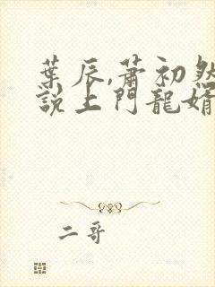 叶辰,萧初然小说上门龙婿