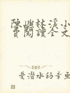 陈屿林溪小说免费阅读全文最新章节