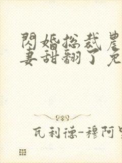 闪婚总裁农村娇妻甜翻了免费封面