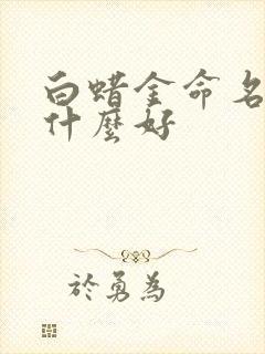 白蜡金命名字带什么好