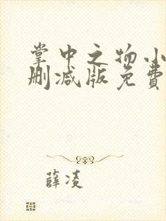 掌中之物小说未删减版免费