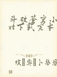 斗破苍穹小说txt下载完本封面