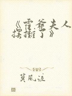 《霍爷夫人又去摆摊了》