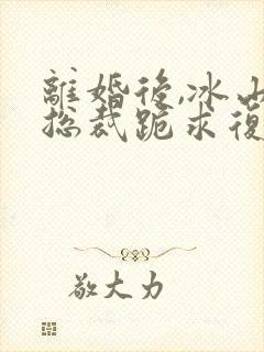 离婚后,冰山女总裁跪求复合丨