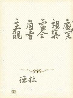 主角电视剧免费观看全集完整版高清封面