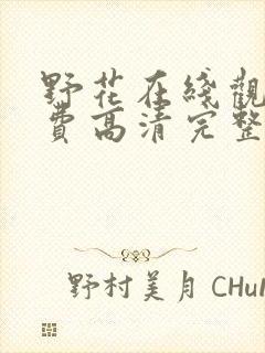 野花在线观看免费高清完整版电影