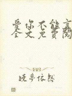 爱你不能言小说全文免费阅读