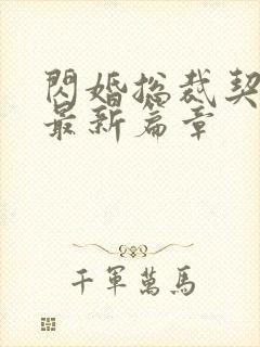 闪婚总裁契约妻最新篇章