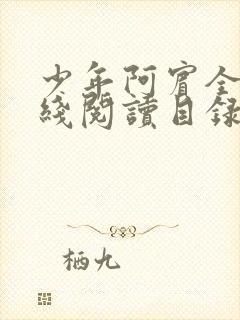 少年阿宾全文在线阅读目录阅读封面