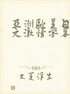 亚洲欧美日韩中文激情字幕