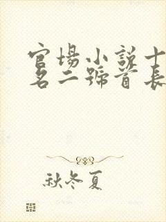 官场小说十大排名二号首长