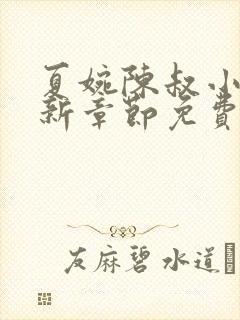 夏婉陈叔小说最新章节免费阅读