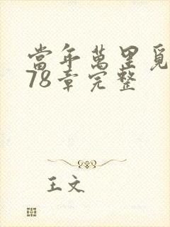 当年万里觅封侯78章完整