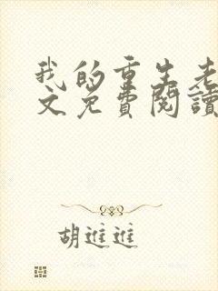 我的重生老婆全文免费阅读目录