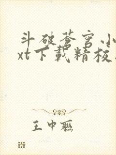 斗破苍穹小说txt下载精校版