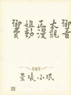 御姐正太御姐免费动漫观看第一季