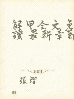 解甲全文免费阅读 最新章节 无弹窗封面