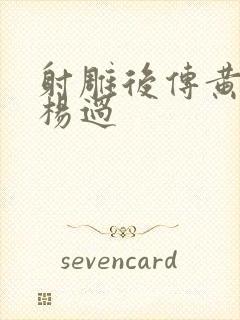 射雕后传黄蓉与杨过