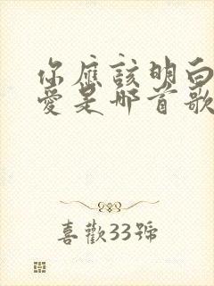 你应该明白我的爱是哪首歌的歌词