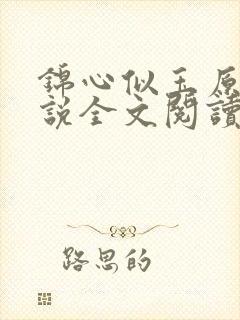 锦心似玉原著小说全文阅读