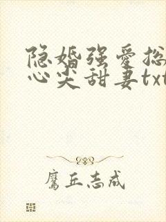 隐婚强爱总裁的心尖甜妻txt