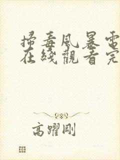 扫毒风暴电视剧在线观看完整版封面