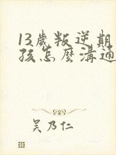 13岁叛逆期男孩怎么沟通